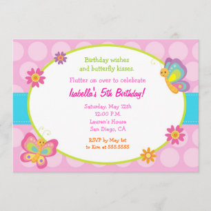 Butterfly Photo Birthday Invitation