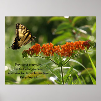 Butterfly Photo Philippians Bible Verse poster
