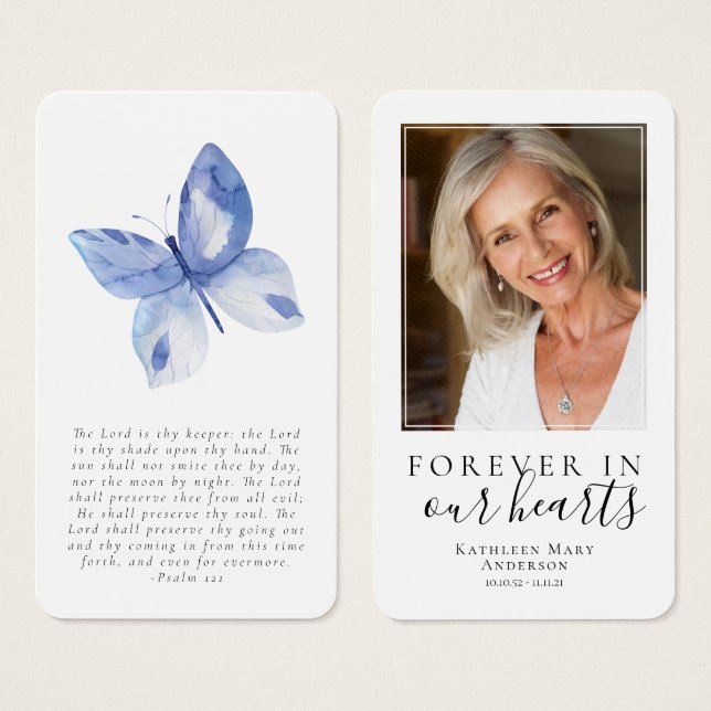 Butterfly Photo Remembrance Prayer Card (Front & Back)