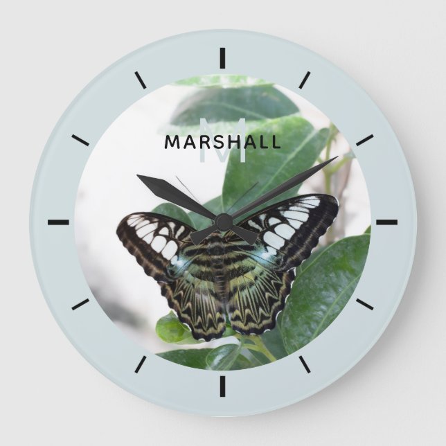 Butterfly Photograph Personalised Wall Clock (Front)