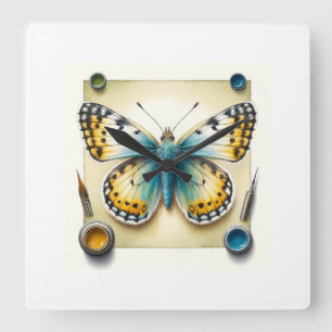 Butterfly Pieridae 110724IREF113 - Watercolor Square Wall Clock
