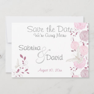 Butterfly Pink Chrysanthemum Save the Date