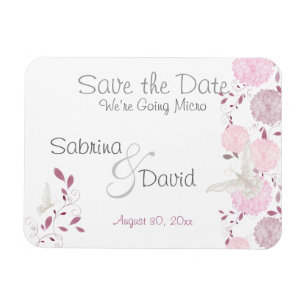 Butterfly Pink Chrysanthemums Save the Date Magnet