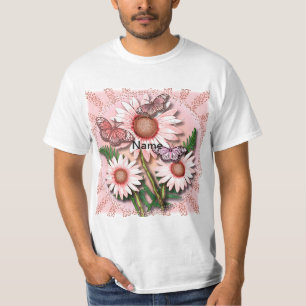 Butterfly Pink Daisies T-Shirt