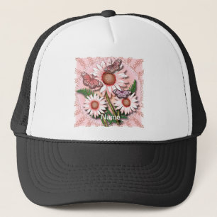 Butterfly Pink Daisies  Trucker Hat