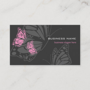 Butterfly Pink & Dark Elegant Modern Business Card