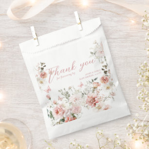 Butterfly Pink Floral Baby Shower fluttering by Favour Bag