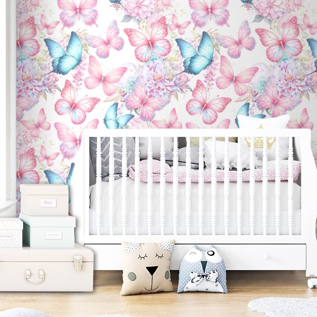 Butterfly Pink Purple Girl Kids Colourful  Wallpaper (Butterfly Pink Purple Girl Kids Colorful Wallpaper)