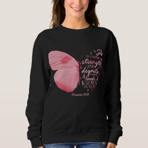 Butterfly Pink Ribbon Breast Cancer Religious Wome Sweatshirt