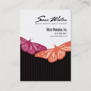 Butterfly Pinstripes Pro Artist Website Developer Business Card