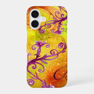BUTTERFLY PLANT / MAGIC SWIRLS IN SPARKLE MONOGRAM iPhone 16 CASE