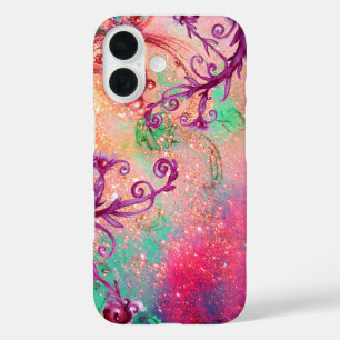 BUTTERFLY PLANT / MAGIC SWIRLS IN SPARKLE pink iPhone 16 Case