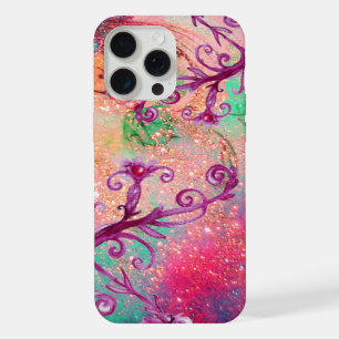 BUTTERFLY PLANT / MAGIC SWIRLS IN SPARKLE Pink iPhone 15 Pro Max Case