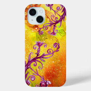 BUTTERFLY PLANT / MAGIC SWIRLS IN SPARKLE Yellow iPhone 15 Case