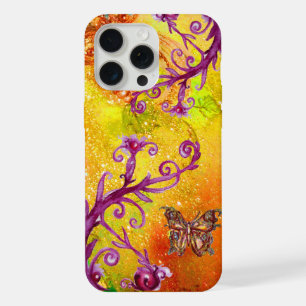 BUTTERFLY PLANT / MAGIC SWIRLS IN SPARKLE Yellow iPhone 15 Pro Max Case