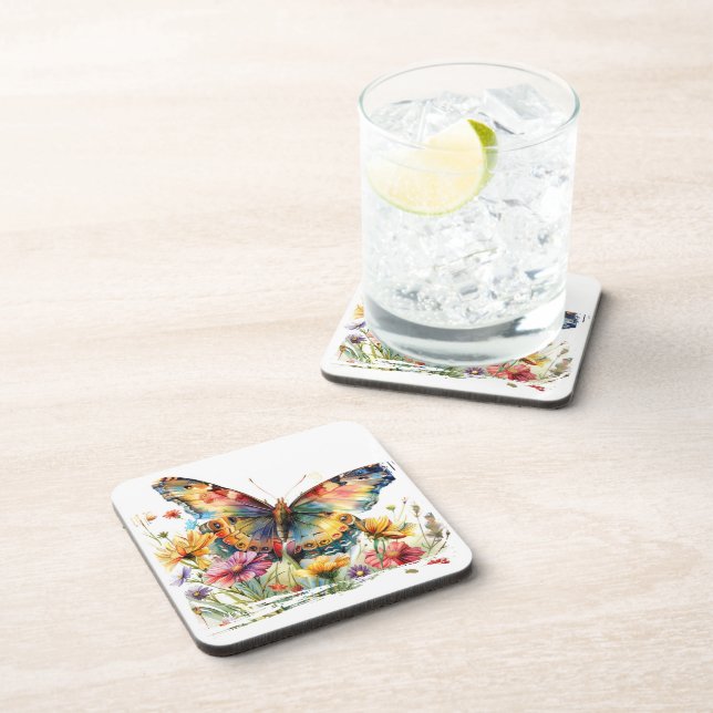 Butterfly Plastic Coaster Set (Right Side)