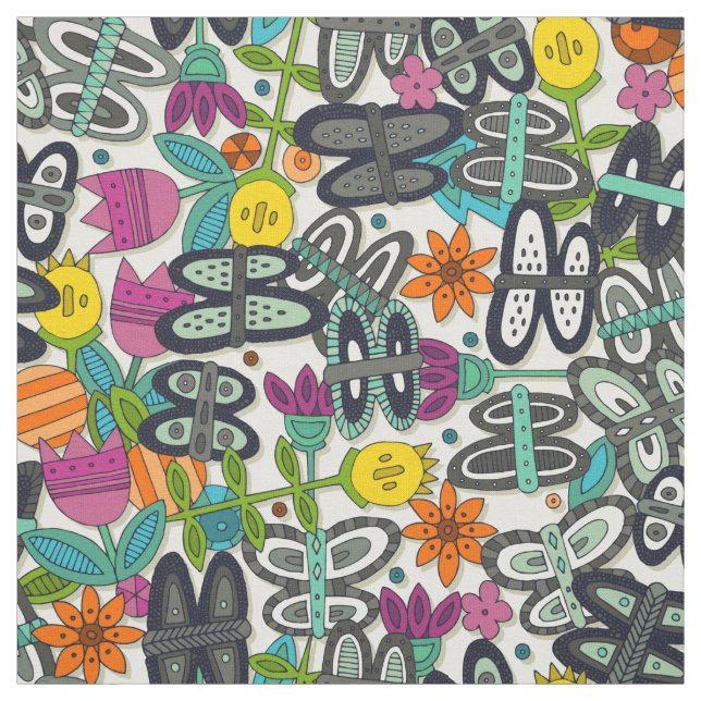 butterfly pop garden fabric (Swatch)