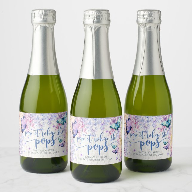 Butterfly Pop It When She Pop Mini Sparkling Wine  Sparkling Wine Label (Bottles)