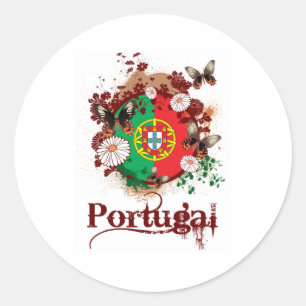 Butterfly Portugal Classic Round Sticker