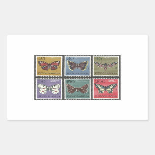 Butterfly Postage Stamps Rectangular Sticker