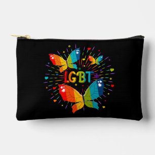 Butterfly Pride Love is Love LGBT Awareness Accessory Pouch