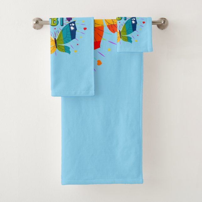 Butterfly Pride Love is Love LGBT Awareness Bath Towel Set (Insitu)