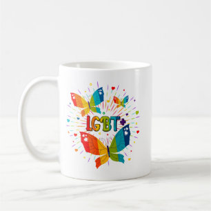 Butterfly Pride Love is Love LGBT Awareness Coffee Mug