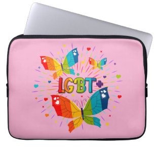 Butterfly Pride Love is Love LGBT Awareness Laptop Sleeve