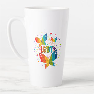 Butterfly Pride Love is Love LGBT Awareness Latte Mug
