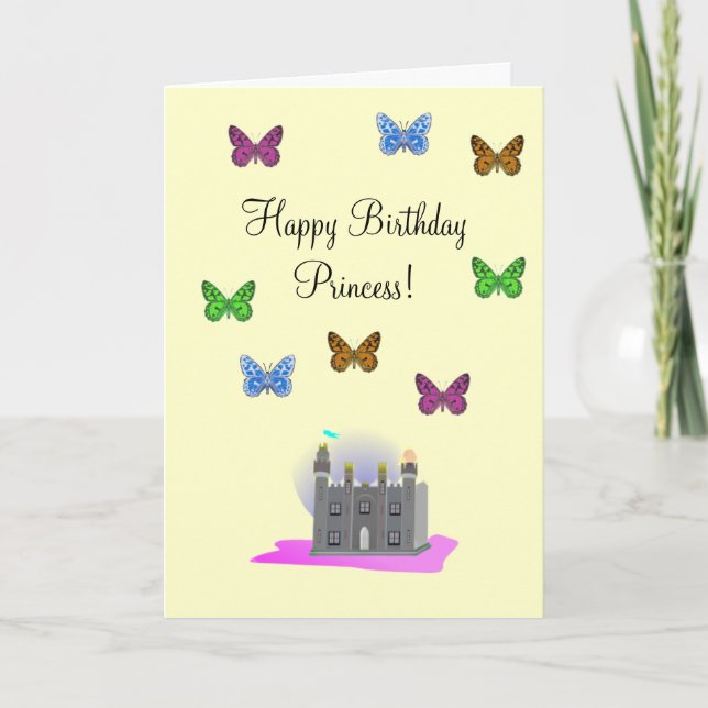 Butterfly Princess Birthday Card (Front)