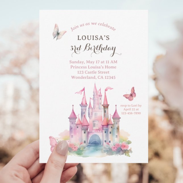 Butterfly Princess Castle Fairytale Birthday Invitation (Creator Uploaded)