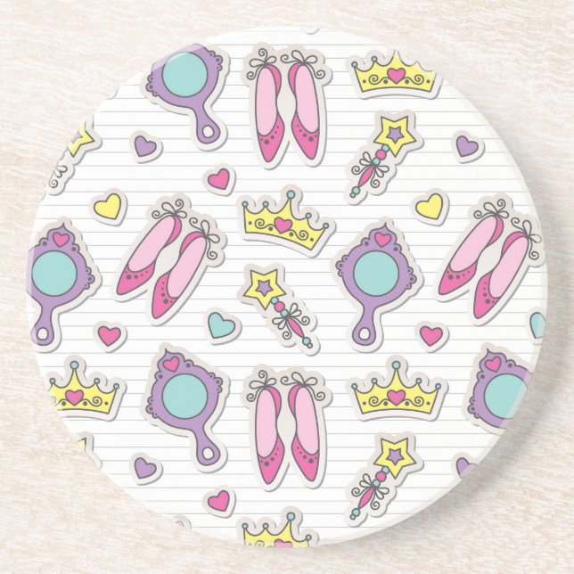 butterfly princess pattern coaster (Front)
