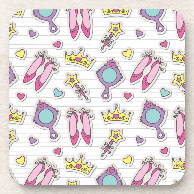 butterfly princess pattern coaster (Front)