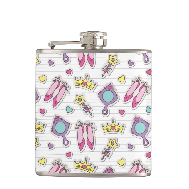 butterfly princess pattern hip flask (Front)