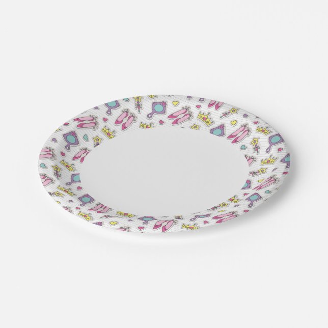 butterfly princess pattern paper plate (Angled)