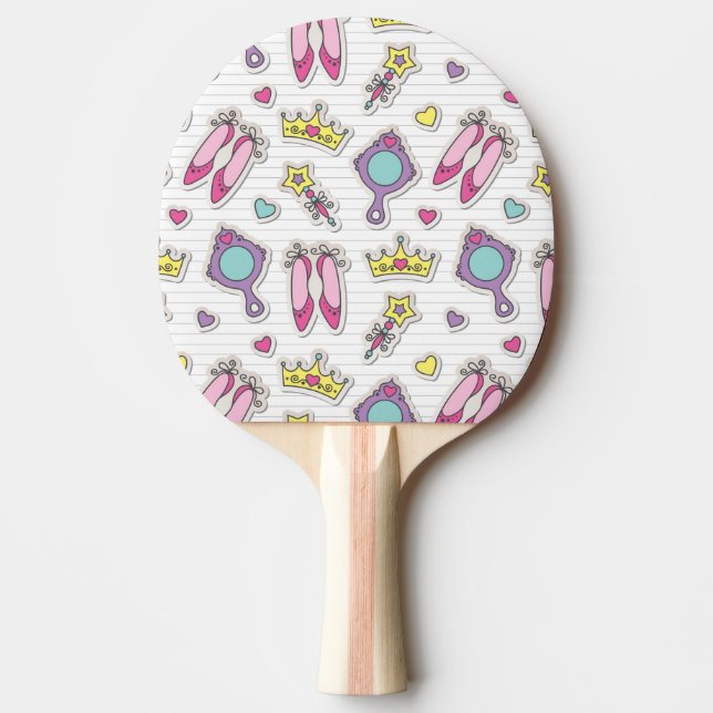 butterfly princess pattern ping pong paddle (Front)