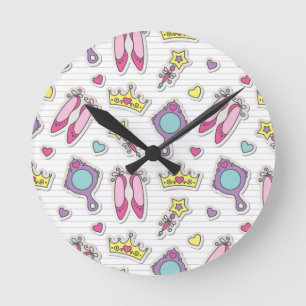 butterfly princess pattern round clock