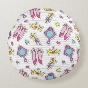 butterfly princess pattern round cushion