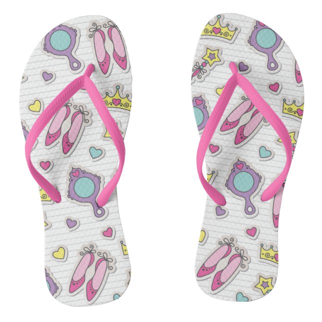 butterfly princess pattern thongs (Footbed)