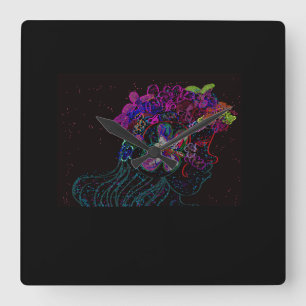 Butterfly Princess Square Wall Clock