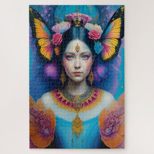 Butterfly princess with tiny crown jigsaw puzzle