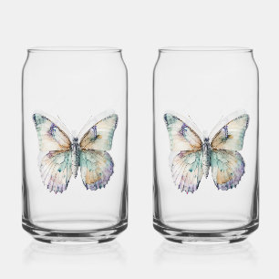 Butterfly Print Set Can Glass