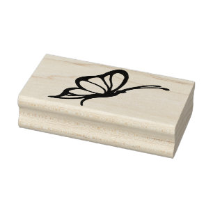 butterfly profile art stamp
