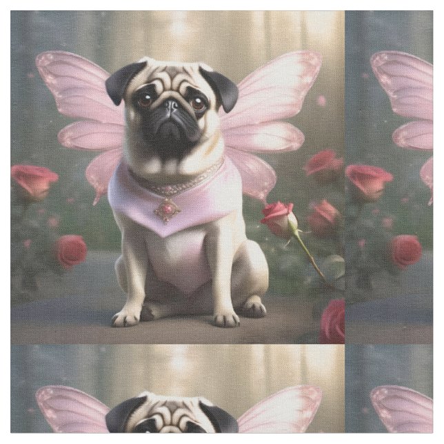 Butterfly Pug, Fabric (Close Up)