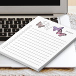 Butterfly Purple and Grey Personalized Checklist Notepad<br><div class="desc">Chic and feminine to-do-list pads, which you can personalize with your name. The design features pretty butterflies at the top with "to do list" lettered in script typography. It has a pink purple and grey color palette and the check boxes and lines help keep your notes in order. Please browse...</div>