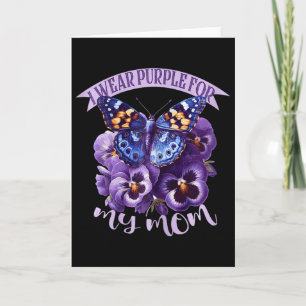 Butterfly Purple Floral Pansy Tees Dementia Ribbon Card