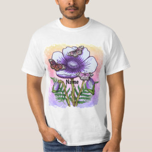 Butterfly purple Poppy  T-Shirt