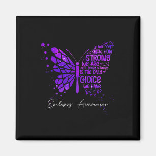 Butterfly Purple Ribbon Epilepsy Awareness  Magnet