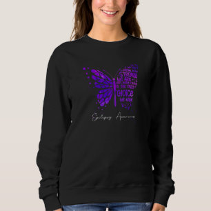 Butterfly Purple Ribbon Epilepsy Awareness Sweatshirt