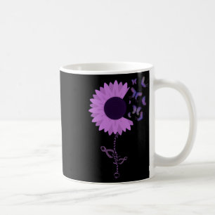 Butterfly Purple Ribbon Sunflower Coffee Mug
